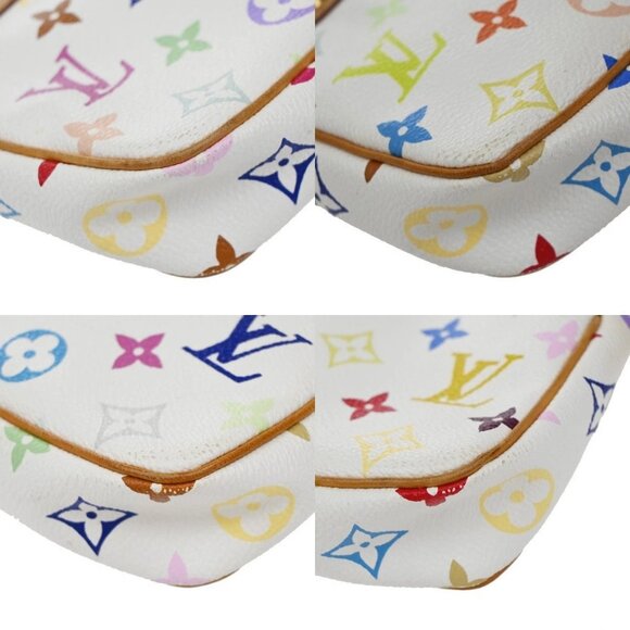 LOUIS VUITTON Pochette Accessoires Hand Bag Monogram Multi White M92649 607RF578 - Picture 7 of 13